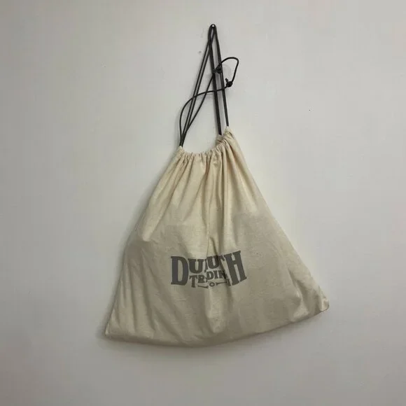 Duluth Trading Brown Leather Messenger Bag & Dust Bag Adjustable Shoulder Strap